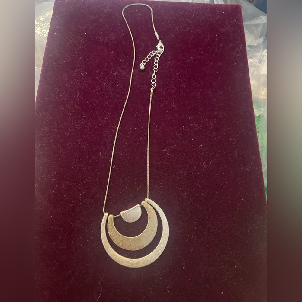 Modern Two toned Geometric Pendant Necklace